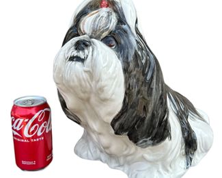 TOWNSENDS Lifesize Ceramic Figural Shih-tzu Dog Statue