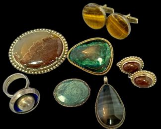 Vintage Modernist Sterling Silver Jewelry, Mexican, Israel, Scandinavian