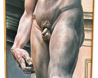 BERNARD WIDEN (1920-2017) Michelangelo's David Oil on Canvas