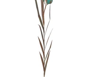 Mid Century Metal Flower Sculpture on Stone Base