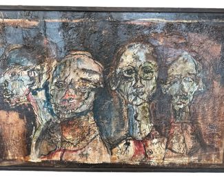 Mid Century Oil on Canvas "Don't Scream at Me Old Man"