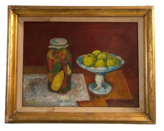 Mid Century MARSHALL FIELD & CO. Still Life Oil on Board