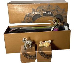 JAY STRONGWATER Animal Figurines, Candle Snuffer, New In Box