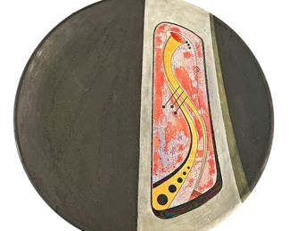 Signed Postmodern Pottery Wall Art