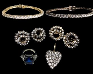 Collection 14k Gold, Sterling Silver Rhinestone Statement Jewelry