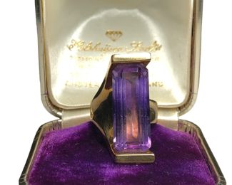 Mid Century 14k Gold Amethyst Ring
