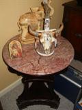MARBLE TOP TABLES PAIR