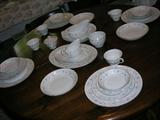 PINE TABLE AND FOUR CHAIRS PLUS 2 LEAVES $125.00