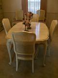 PROVINCIAL DINING ROOM SET SIX CHAIRS/TABLE/HUTCH--$475.00 NOW $225.00