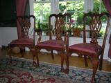 SET OF TEN CHIPPENDALE CHAIRS $850.00