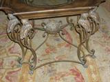 ANGEL GLASS IRON TABLE $150.00