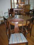 SET OF SIX OAK T BACK CHAIRS