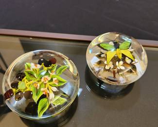 Vintage Ayotte Hand-blown Paperweights--signed
