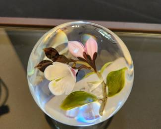 Vintage Victor Trabucco Hand-blown Paperweight-- signed
