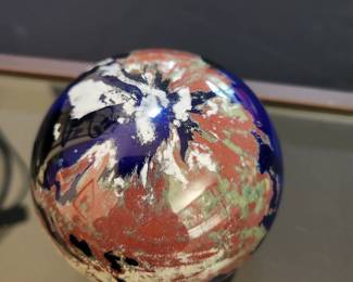 Vintage Lundberg Studios Hand-blown Paperweight--signed