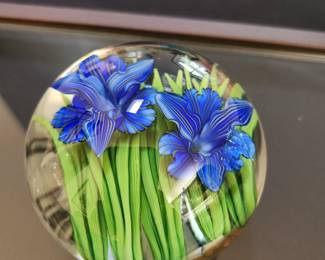 Vintage Steven Lundberg Hand-blown Paperweight--signed