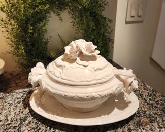 Fantastic Soup Tureen with Amazing Floral Embellishments