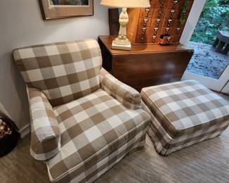 Buffalo Check Chair and Ottoman