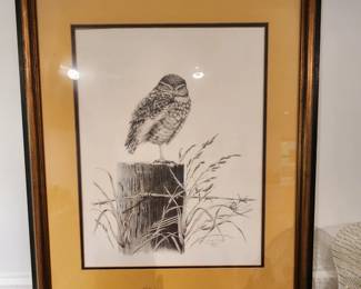 Vintage Dean Rocky Barrick  "Owl" signed and numbered