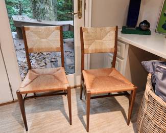 Pair of Woven Seat and Back Chairs