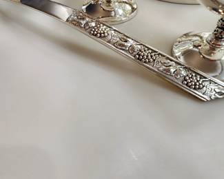 Vintage Punch Bowl on Pedestal with matching goblets and ladle