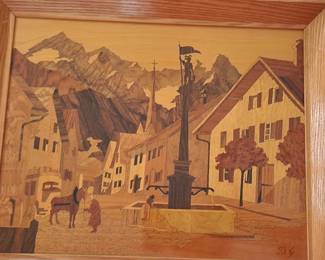 Buchschmid & Gretaux Bg  Marquetry Wood Inlay Art