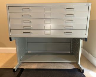 SafcoFacil 5-drawer blueprint/media/engineering/architect table on high base