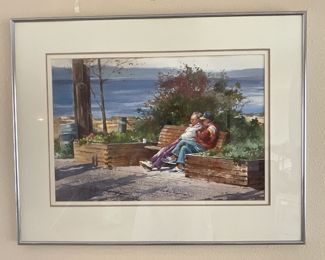 Crisse Bennett (NW) Signed Watercolor "Park Bench"