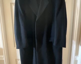 Mens Long Wool Black Overcoat