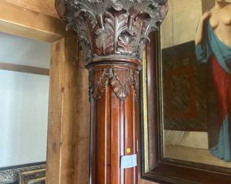 8 feet tall carved mahogany column