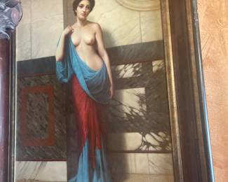 LARGE OIL PAINTING, framed