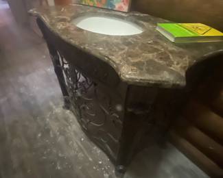 Marble top sink