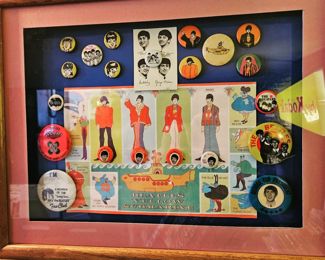 Framed Beatles Pin Back Collection