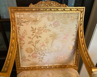 $12,000 ( Originally $44,000) Beautiful custom Louis XV-style dining with 12 custom giltwood chairs                         4 armchairs - 8 side chairs                                                                                  Table 31"h x 74"w x 119" long - plus four 15" leaves