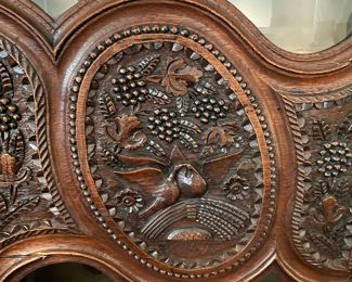 Now $3,600 - Was $4,800 (originally $15,000) Beautiful Normandy carved armoire with glass doors    90"h x 66"w x 24"d 