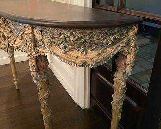 $850.00 Louis-XVI-style console table                                                35"h x 55" long x 19.5"d