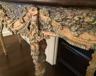 $850.00 Louis-XVI-style console table                                                35"h x 55" long x 19.5"d