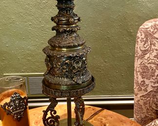 $250.00 (originally 650.00) Vintage molded brass table lamp  36"