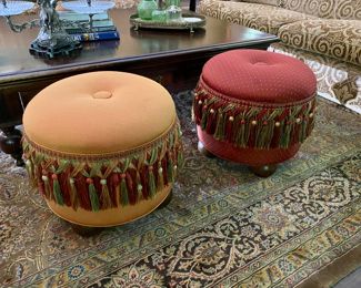 Now $350 - Was $450 Fun upholstered stools                  18"h x  21" diameter - a few small spots