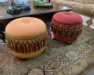 Now $350 - Was $450 Fun upholstered stools                  18"h x  21" diameter - a few small spots