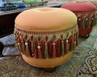 Now $350 - Was $450 Fun upholstered stools                  18"h x  21" diameter - a few small spots