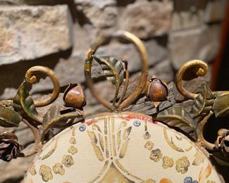 $850.00 Amazing antique floral & foliate iron upholstered armchair   44"h x 23"w x 25"d