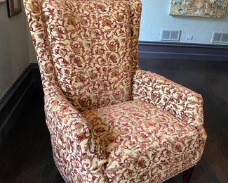 Now $1,125 - Was $1,500 Pr. custom high back chairs   44.5"h x 33'w x 40"d