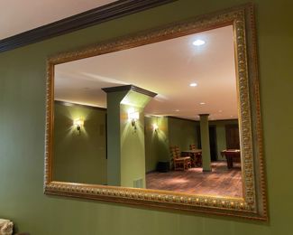 $350.00 Green and gilt mirror 44"h x 61"w