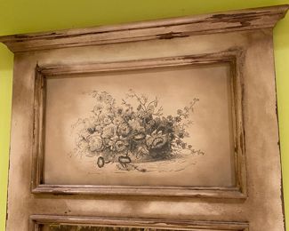 $300.00 Trumeau-style painted mirror 53"h x 35"w