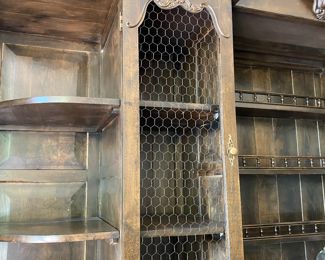 $2,800.00 French open shelf cabinet                                      96"h x 108"w x 26"d                                                                        open shelves custom made to match lower cabinet        