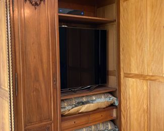 $3,500.00 Beautiful customized carved antique mirrored armoire      96"h x 70"w x 20"d