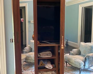 $3,500.00 Beautiful customized carved antique mirrored armoire      96"h x 70"w x 20"d