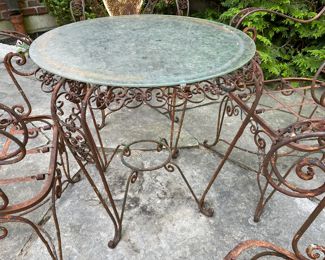 $950.00 Sweet antique French wrought iron bistro set
