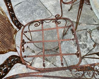 $950.00 Sweet antique French wrought iron bistro set